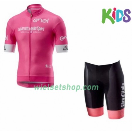 Kind Fietskleding (Fietsshirt + Fietsbroek Kort) 2018 Ronde van Italië N002
